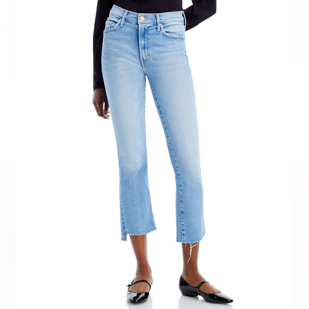Mother The Insider High Rise Crop Step Fray Bootcut Jeans size 30
